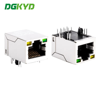 Connettore Ethernet RJ45 a angolo destro CAT5e con LED e filtro di rete per reti ad alte prestazioni