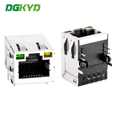 Jack modulare RJ45 con porta singola 6u placcato in oro e LED per applicazioni PCB