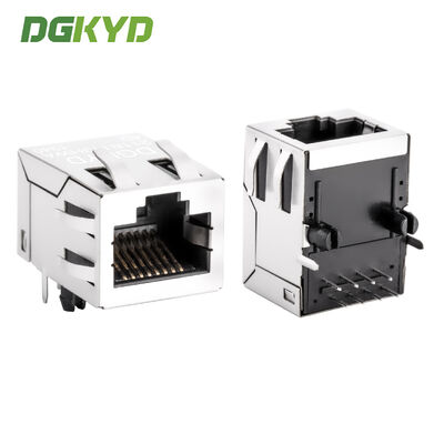 Porta di rete industriale con connettore RJ45 da 100 Mbps con jack modulare placcato oro 6U