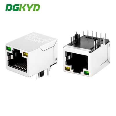 Connettore RJ45 KRJ-SH202ZNL a porta singola Gigabit filtrato con indicatore LED e schermatura per porta Ethernet industriale