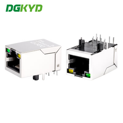 KRJ-SH256GYNL connettore RJ45 con indicatore LED a filtro 100Base e jack modulare RJ45 blindato