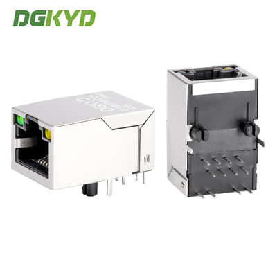 Jack modulare RJ45 con filtro da 100MB, indicatore di stato a LED e connettore metallico schermato per interfacce di rete