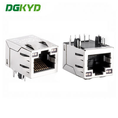 Connettore schermato RJ45 con filtro da 100 Mbps, indicatore LED bicolore e placcatura in oro 6U