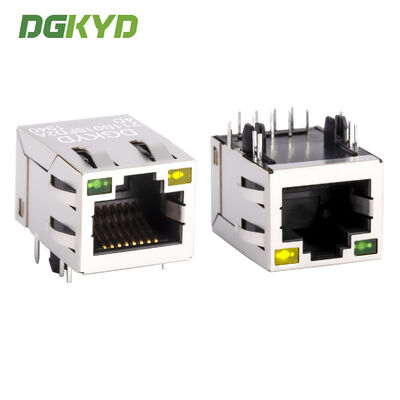 Connettore schermato RJ45 industriale a 8 pin con placcatura in oro 6U per porta di rete