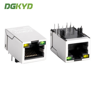 Collettore Ethernet RJ45 blindato a 100 Mbps con trasformatore integrato e indicatori LED