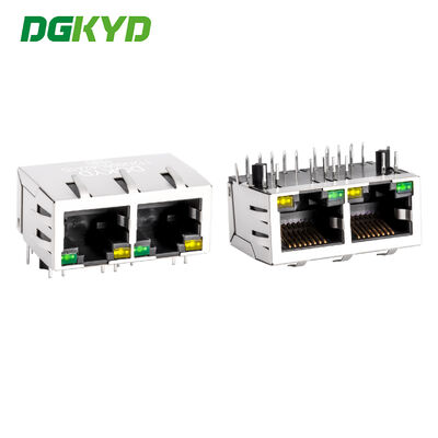 Connettore Ethernet RJ45 Gigabit con trasformatore integrato, LED e schermatura metallica DGKYD112Q066DA2A1D