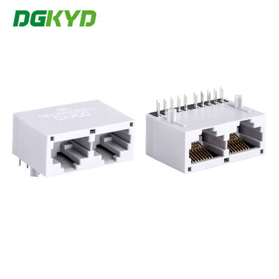 Connettore RJ45 con trasformatore integrato Gigabit placcatura oro montaggio PCB ad angolo retto