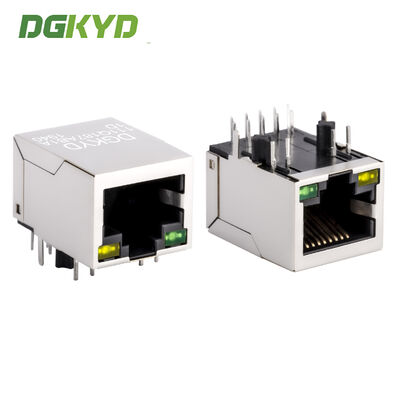 Connettore blindato RJ45 a porta singola di grado industriale con jack RJ45 per trasformatore integrato Gigabit
