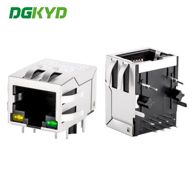 Tab Down 1x1 Port 1000 Base-T RJ45 Shielded Connector Ethernet LAN Jack modulare con magnetismo integrato