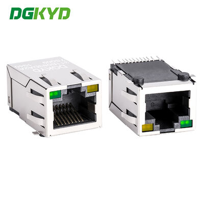 SMT Single Port RJ45 Shielded Connector con Jack modulare RJ45 Shielded Metal LED