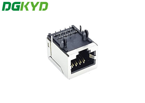 Supporto del PWB della IMMERSIONE del connettore di Ethernet Rj45 del nero PA66 senza lampada 8PIN piano